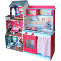 Casuta si Bucatarie de joaca copii 2 in 1 Combo Kitchen - Dollhouse Casuta si Bucatarie de joaca copii 2 in 1 Combo Kitchen - Dollhouse
